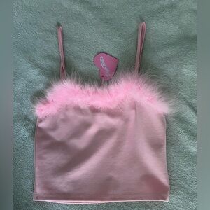 Dolls Kill Sugar Thrillz Dream Fantasy Marabou Tank